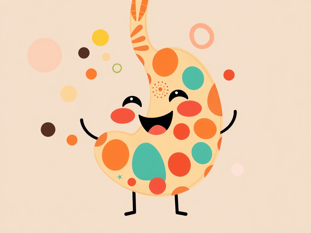 A happy animated stomach
